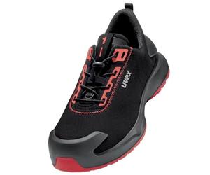 Uvex 1 zapatilla de seguridad S3 de X-Craft para un uso más intenso, deportivo, ligero y flexible, P Negro Rojo P, 41 EU