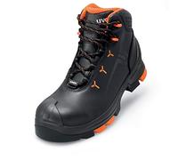 Uvex 2 botas de seguridad - Zapatos de trabajo S3 - Ancho 10 - Talla, negro, naranja, 40 EU Estrecho