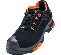 Uvex 2 zapatos de seguridad S3 SRC, zapatos de trabajo para hombre y mujer, negro/naranja, ancho 14/extra ancho, negro, naranja, 46 EU X-Ancho