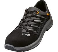 Uvex 2 Zapatos de Trabajo Trend para Hombres y Mujeres, Zapatos de Seguridad S2 SRC con Puntera de Acero, Negro/Azul, Negro, Gris, 39 EU