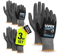 Uvex 3 Pares Phynomic XG 60070 Guantes de Trabajo - Guantes de Montaje Antideslizantes y Transpirable - Talla - 12/3 ParesL