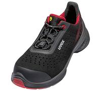 Uvex 68374 S1 P SRC ESD - Zapato de seguridad perforado, color rojo y negro, ancho 14, extra ancho, rojo/negro, 43 EU Weit