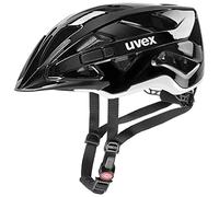 uvex Active, Casco Todoterreno Seguro Unisex, Ajuste de Talla individualizado, luz LED Opcional, Black White, 56-60 cm