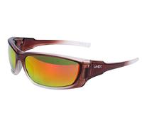 UVEX by Honeywell S2173 A1500 Series Safety Eyewear with Brown Frame, Red Mirror Lens and Scratch-Resistant Hard Coat