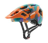 uvex React jr. - Casco de Bicicleta Ligero para niños - Ajuste de Talla individualizado - Forro Interior Lavable - Papaya Camo Matt - 52-56 cm
