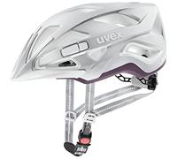 uvex City Active, Casco City Seguro Unisex, Incluye luz LED, Ajuste de Talla individualizado, Silver Plum Matt, 56-60 cm
