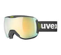uvex downhill 2100 CV, gafas de esquí unisex, tintadas para realzar el contraste, antidistorsión y antivaho, black matt/gold-green, one size