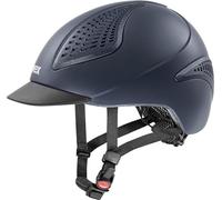 uvex exxential III - Casco de equitación Unisex Ligero - Ajuste de Talla Individual - Azul Mate M-L
