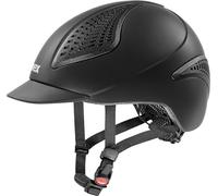 Uvex exxential III - Casco de equitación unisex ligero - Ajuste de tamaño individual - Negro mate M-L