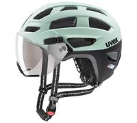 uvex Finale Visor - Casco City Seguro Unisex - con Visera - Incluye luz LED - Jade-Black Matt - 52-57 cm, 2024