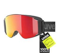 uvex g.gl 3000 TOP, gafas de esquí unisex, polarizadas, con lente intercambiable, black matt/red-clear, one size