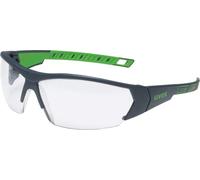 Uvex Gafas de seguridad i-works - EN 166 170 - Antivaho y resistente a arañazos y químicos - Transparente/Verde