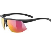 uvex aerios - Gafas de deporte para adultos - 100% protección UVA, UVB y UVC - tintadas para realzar el contraste - black matt/mir.red - one size