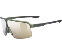 Uvex ramp - Gafas de deporte para adultos - 100% protección UVA, UVB y UVC - tintadas para realzar el contraste - olive matt/mir.gold - one size