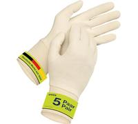 Uvex Guante de algodón, 5 pares, guantes cosméticos y de montaje con elastano (parte inferior, guante para monedas), transpirable, elástico y sensible, natural, talla 10 XL