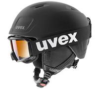 uvex heyya pro set, casco de esquí infantil con gafas ligero, ajuste de talla individualizado, con mejora del contraste, black, 51-55 cm