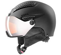 uvex hlmt 600 visor, casco de esquí robusto unisex, con visera, ajuste de talla individualizado, black matt, 57-59 cm