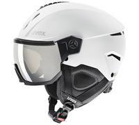 uvex Instinct Visor, Casco de esquí Robusto Unisex, con Visera, Ajuste de Talla individualizado, White-Black Matt, 59-61 cm