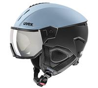 uvex instinct visor, casco de esquí robusto unisex, con visera, ajuste de talla individualizado, white-black matt, 53-55 cm