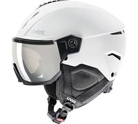 uvex instinct visor, casco de esquí robusto unisex, con visera, ajuste de talla individualizado, white-black matt, 59-61 cm