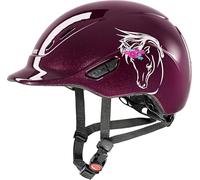 uvex kidoxx - Casco de equitación Infantil Ligero con Ajuste Individual y ventilación óptima - Flower Burgundy Shiny