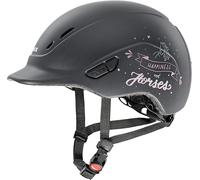 uvex kidoxx - Casco de equitación Infantil Ligero con Ajuste Individual y ventilación óptima - Happyhorse Anthracite Mate