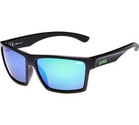 Uvex LGL 29, gafas de sol unisex, de espejo, filtro cat. 3, black matt/green, one size