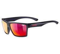 Uvex LGL 29, gafas de sol unisex, de espejo, filtro cat. 3, black matt/red, one size