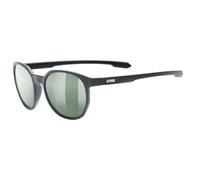 uvex LGL 54 - Gafas de Sol para adultos - fuerte protección UV - tintadas para realzar el contraste - black matt/green - one size