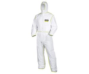 Uvex Mono desechable de protección química 5/6 Confort Blanco/Lima Talla, XXL