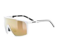 uvex mtn perform s - Gafas de deporte para adultos - fuerte protección UV - tintadas para realzar el contraste - white matt/mir.gold - one size