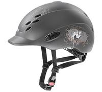 uvex onyxx, casco infantil de equitación ligero, ajuste de talla individualizado, ventilación óptima, friends II anthracite matt, 49-54 cm