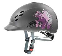 uvex onyxx, casco infantil de equitación ligero, ajuste de talla individualizado, ventilación óptima, pony anthracite matt, 49-54 cm