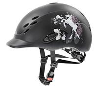 uvex onyxx, casco infantil de equitación ligero, ajuste de talla individualizado, ventilación óptima, pony black matt, 49-54 cm