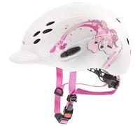 uvex onyxx, casco infantil de equitación ligero, ajuste de talla individualizado, ventilación óptima, princess white matt, 49-54 cm