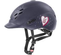uvex onyxx Glamour, Casco Infantil de equitación Ligero, Ajuste de Talla individualizado, ventilación óptima, Navy-Pink, 49-54 cm