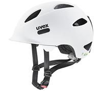 uvex oyo, casco infantil ligero, ajuste de talla individualizado, luz LED opcional, white, black matt, 50-54 cm