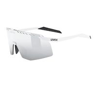 uvex pace stage - Gafas de deporte para adultos - 100% protección UVA, UVB y UVC - tintadas para realzar el contraste - white matt/mir.silver - one size