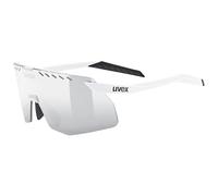 uvex pace stage s - Gafas de deporte para adultos - 100% protección UVA, UVB y UVC - tintadas para realzar el contraste - white m. / mir.silver - one size