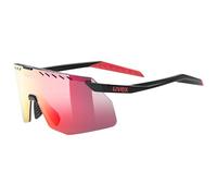uvex pace stage s - Gafas de deporte para adultos - 100% protección UVA, UVB y UVC - tintadas para realzar el contraste - black matt/mir.red - one size
