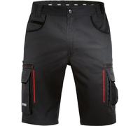 Uvex Pantalones Cortos de Trabajo Tune-up - Pantalones Cargo de Hombre para el Trabajo - Pantalones Cortos con Muchos Bolsillos y 35% algodón - Negro-Rojo - 48