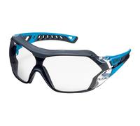 Uvex Pheos nxt Guard - Gafas de protección - Gafas de planchado con 100% protección UV - Interior antivaho, exterior extremadamente resistente a los arañazos y sin metal - transparente - azul