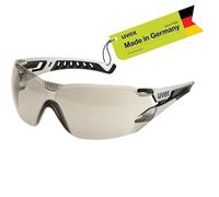 Uvex pheos nxt - Premium-Schutzbrille - innen beschlagfrei, außen extrem kratzfest & chemikalienbeständig - schwarz/weiß, getönt - one size