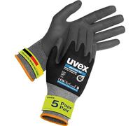 uvex phynomic XG 5 pares - Guantes de agarre premium para zonas húmedas y aceitosas - flexibles, resistentes y transpirables - negro, gris - Talla 11XXL