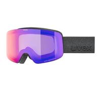 uvex pwdr FM - Gafas de esquí para niños - filtro categoría 2 - tintadas para realzar el contraste - black matt dl/ruby-clear - one size