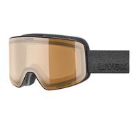 uvex pyrit P - Gafas de esquí para adultos - filtro categoría 2 - tintadas para realzar el contraste - black matt dl/pola-clear - one size