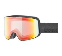 uvex pyrit V - Gafas de esquí para adultos - fotocromáticas - tintadas para realzar el contraste - black matt dl/rainbow-clear - one size