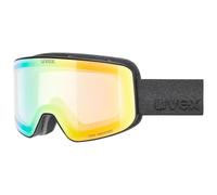 uvex pyrit V - Gafas de esquí para adultos - fotocromáticas - tintadas para realzar el contraste - black matt dl/green-clear - one size