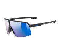 Uvex ramp - Gafas de deporte para adultos - 100% protección UVA, UVB y UVC - tintadas para realzar el contraste - black matt/mir.blue - one size