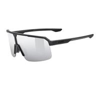 Uvex ramp - Gafas de deporte para adultos - 100% protección UVA, UVB y UVC - tintadas para realzar el contraste - black matt/mir.silver - one size